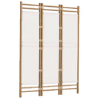vidaXL 3-tlg. Paravent Faltbar 120 cm Bambus und Canvas