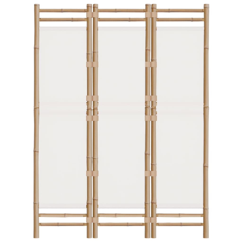 vidaXL 3-tlg. Paravent Faltbar 120 cm Bambus und Canvas