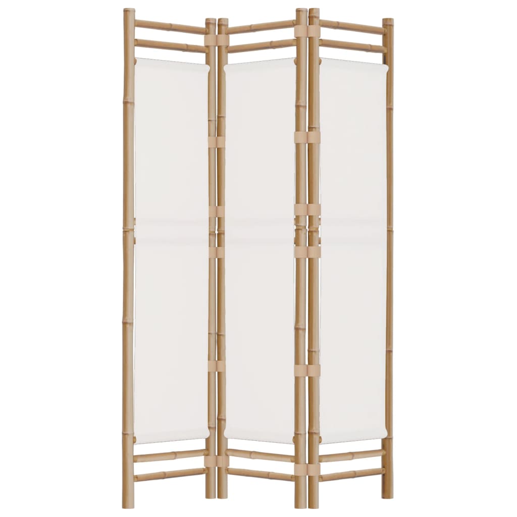 vidaXL 3-tlg. Paravent Faltbar 120 cm Bambus und Canvas