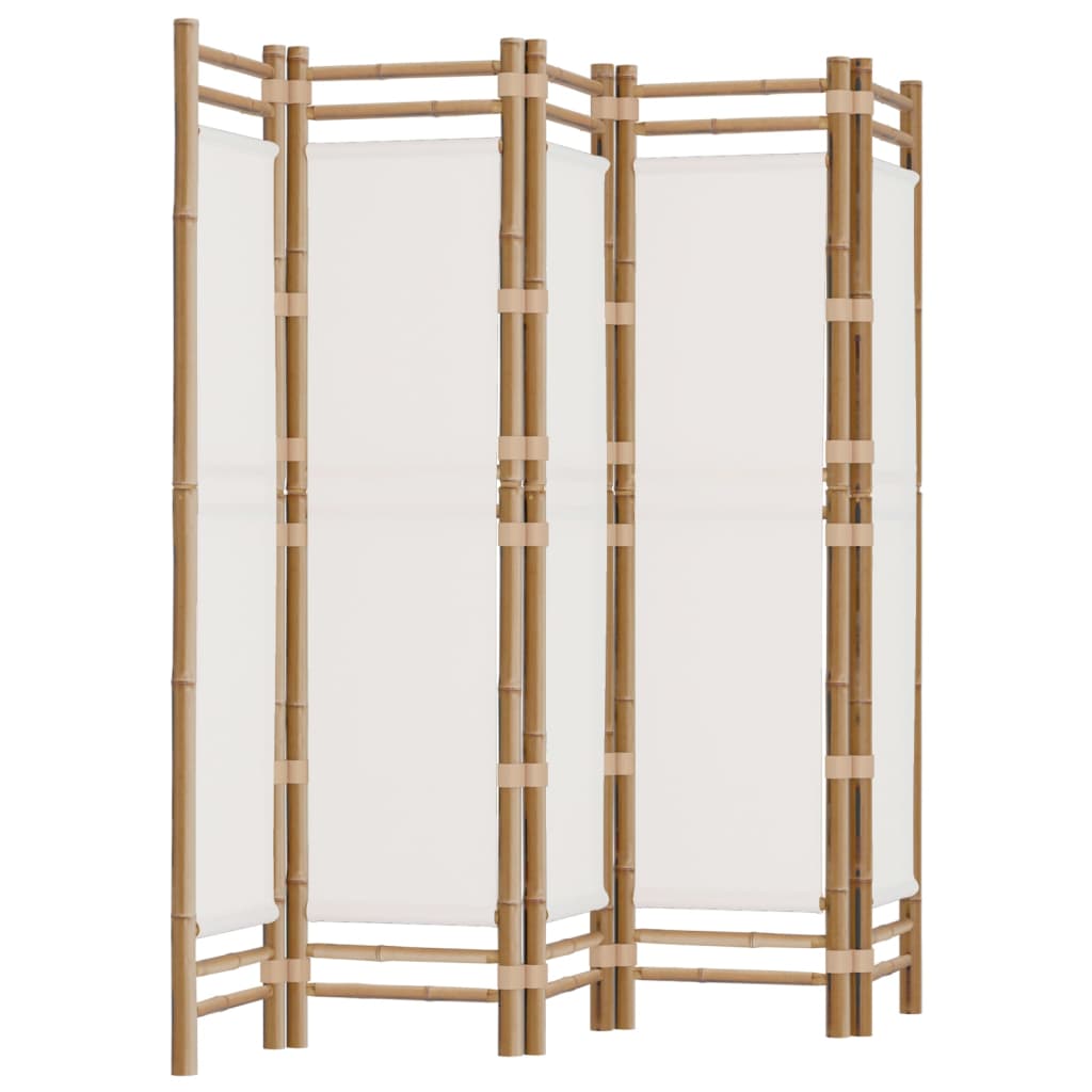 vidaXL 5-tlg. Paravent Faltbar 200 cm Bambus und Canvas