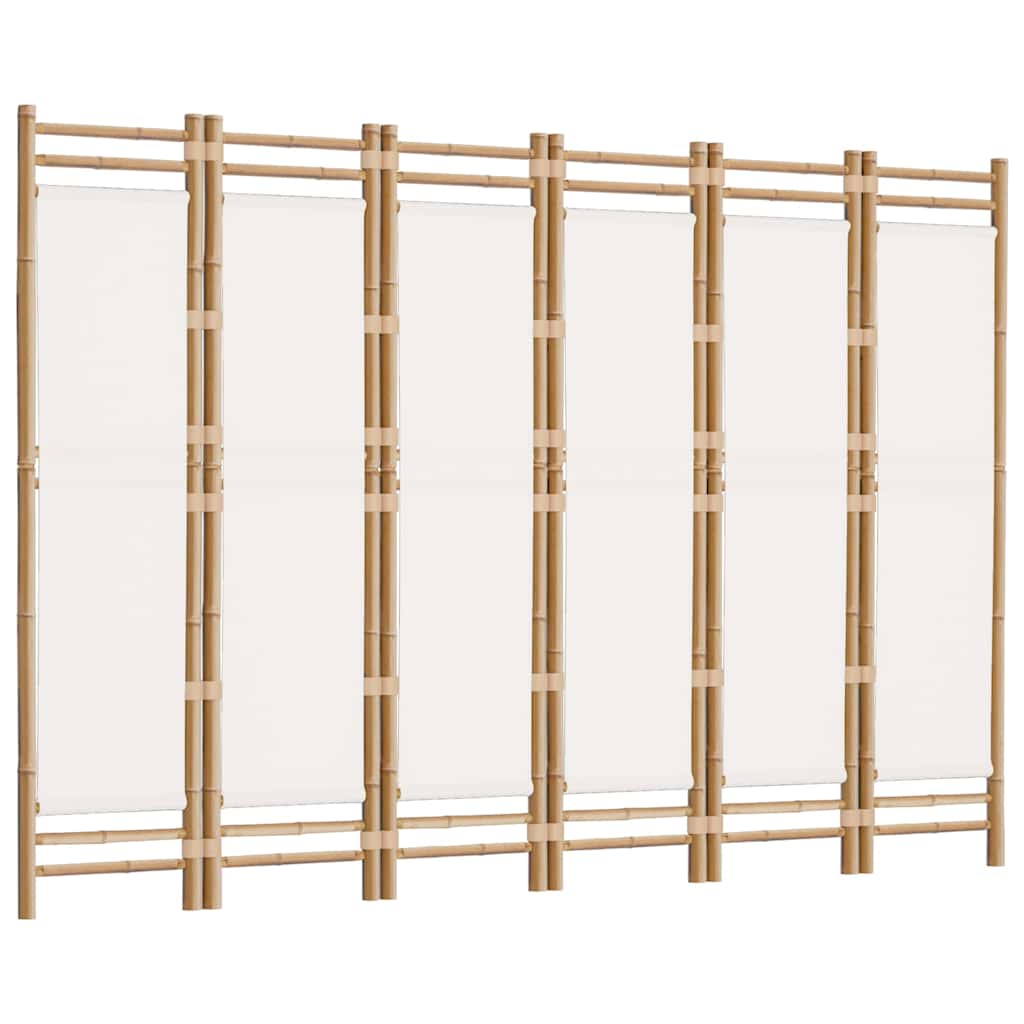 vidaXL 6-tlg. Paravent Faltbar 240 cm Bambus und Canvas