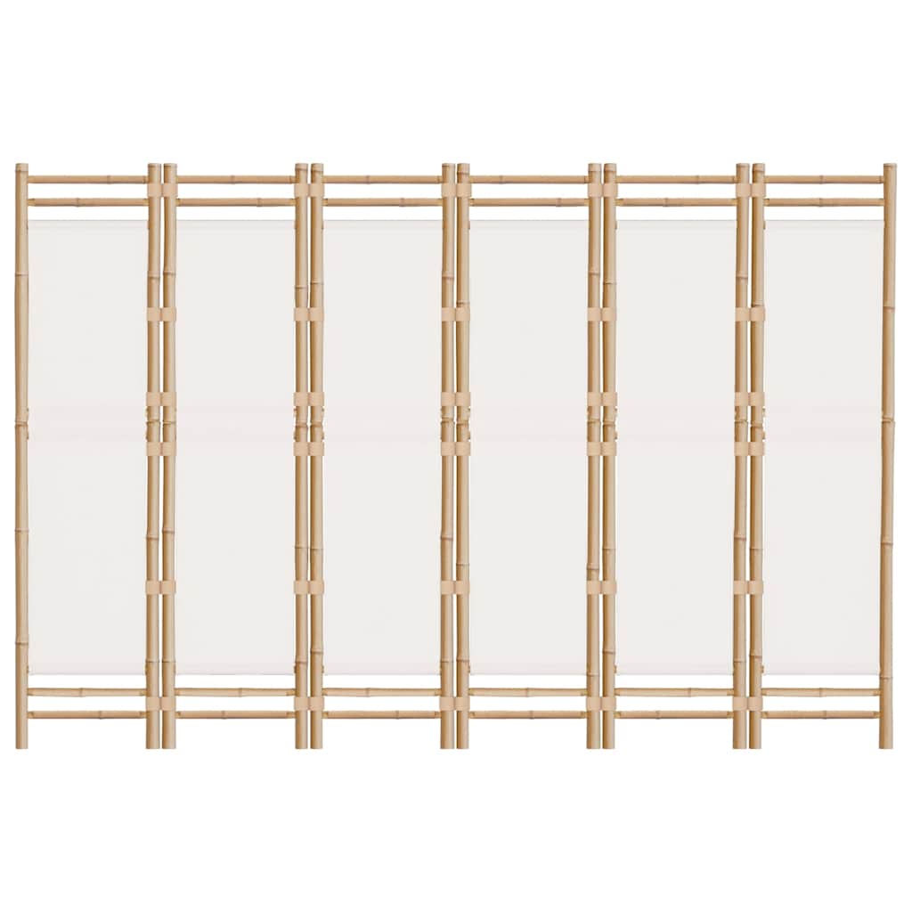 vidaXL 6-tlg. Paravent Faltbar 240 cm Bambus und Canvas