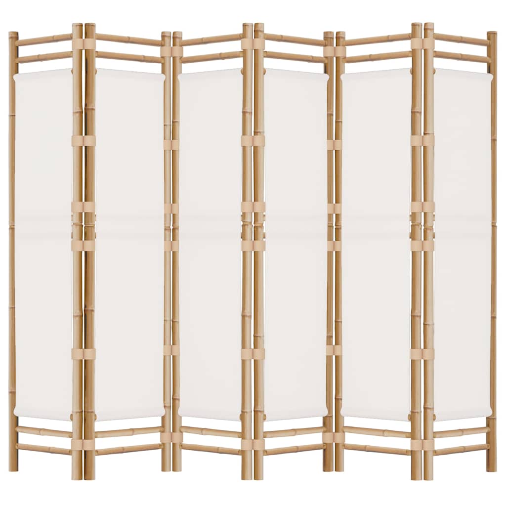 vidaXL 6-tlg. Paravent Faltbar 240 cm Bambus und Canvas