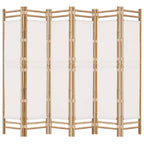vidaXL 6-tlg. Paravent Faltbar 240 cm Bambus und Canvas
