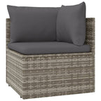 vidaXL Garten-Ecksofa mit Kissen Grau 57x57x56 cm Poly Rattan