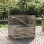 vidaXL Garten-Ecksofa mit Kissen Grau 57x57x56 cm Poly Rattan