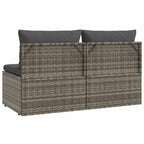 vidaXL Gartensofa 2-Sitzer mit Kissen Grau Poly Rattan