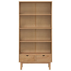 vidaXL Bücherregal OTTA mit 2 Schubladen Braun Massivholz Kiefer