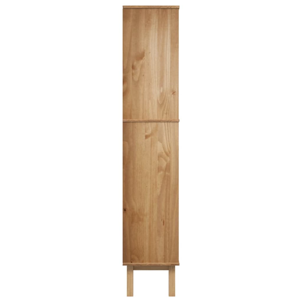 vidaXL Bücherregal OTTA mit 2 Schubladen Braun Massivholz Kiefer