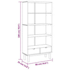 vidaXL Bücherregal OTTA mit 2 Schubladen Braun Massivholz Kiefer