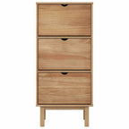 vidaXL Schuhschrank OTTA mit 3 Schubladen Braun Massivholz Kiefer