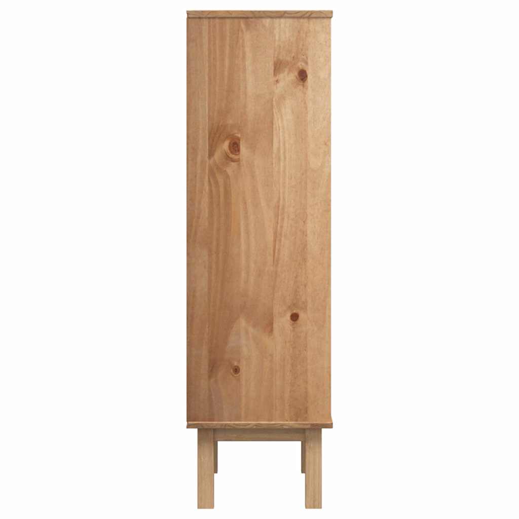 vidaXL Schuhschrank OTTA mit 3 Schubladen Braun&Grau Massivholz Kiefer