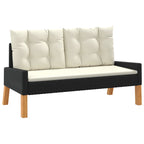 vidaXL 4-tlg. Garten-Lounge-Set mit Kissen Poly Rattan&Massivholz