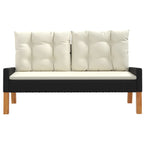 vidaXL 4-tlg. Garten-Lounge-Set mit Kissen Poly Rattan&Massivholz