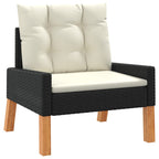 vidaXL 4-tlg. Garten-Lounge-Set mit Kissen Poly Rattan&Massivholz