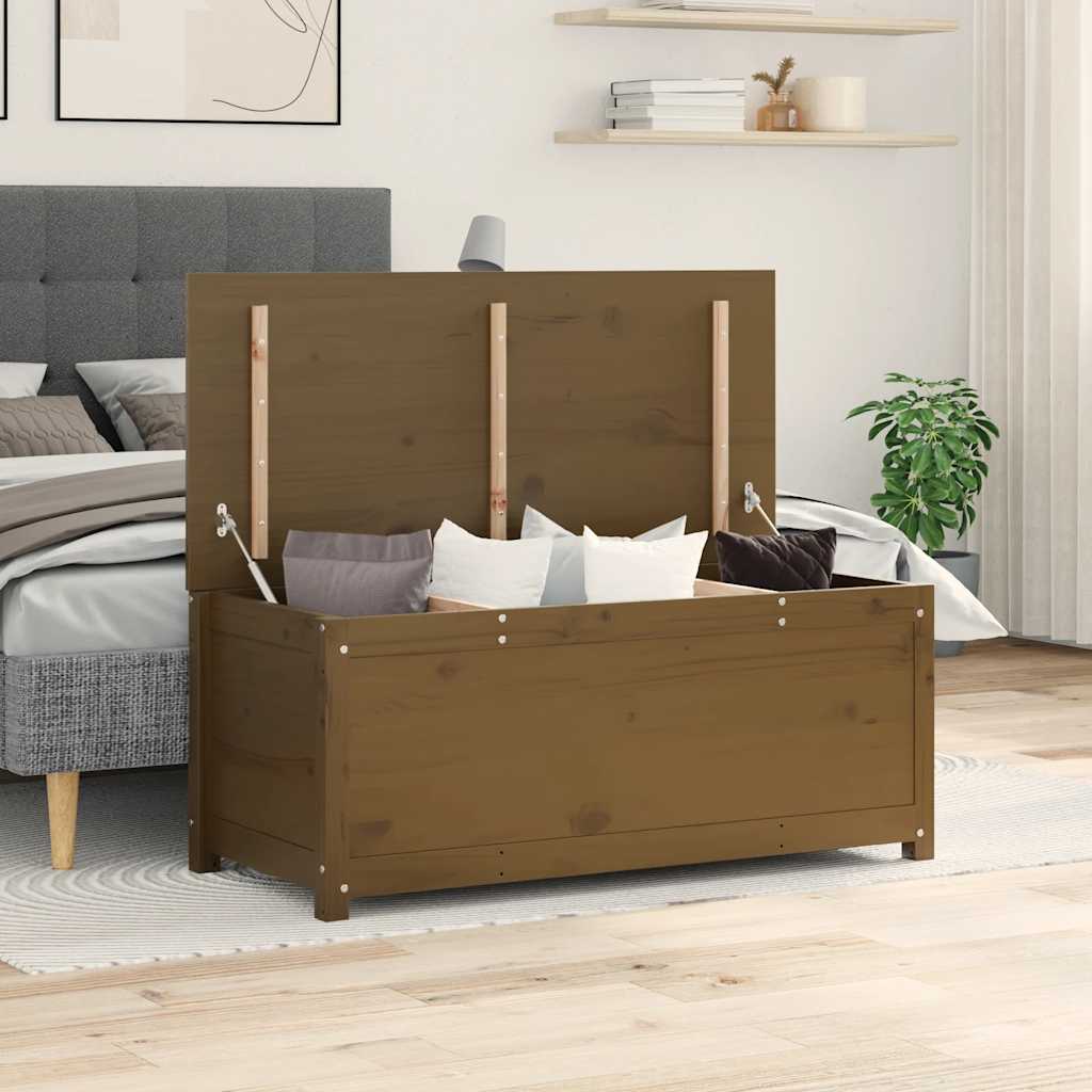 vidaXL Truhe Honigbraun 110x50x45,5 cm Massivholz Kiefer