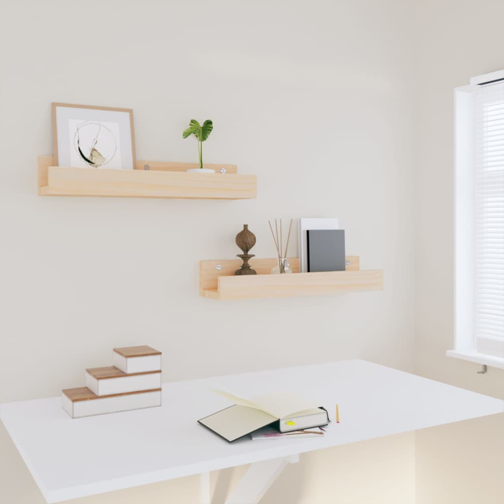 vidaXL Wandregale 2 Stk. 50x12x9 cm Massivholz Kiefer