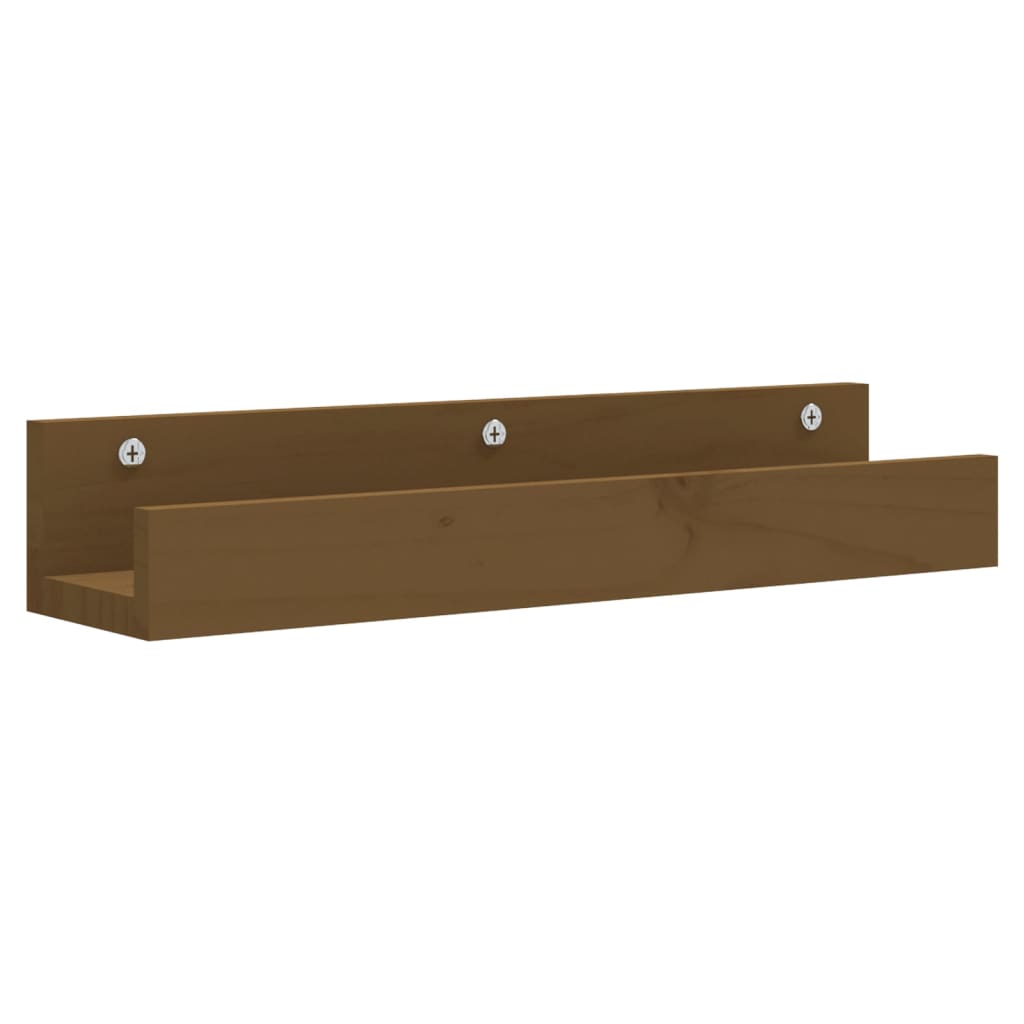 vidaXL Wandregale 2 Stk. Honigbraun 50x12x9 cm Massivholz Kiefer