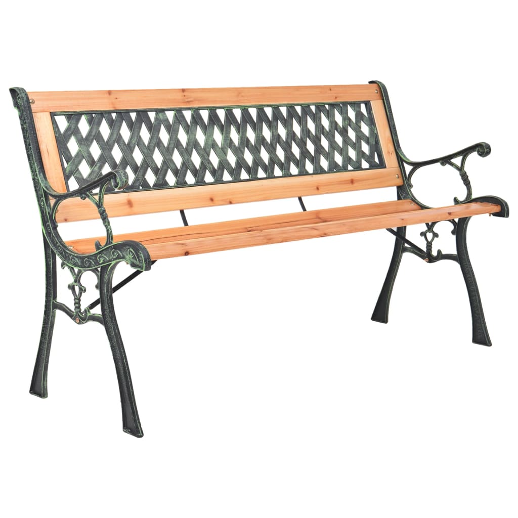vidaXL Gartenbank 116 cm Gusseisen und Massivholz Tanne
