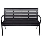 vidaXL Gartenbank Schwarz 116 cm Stahl und WPC