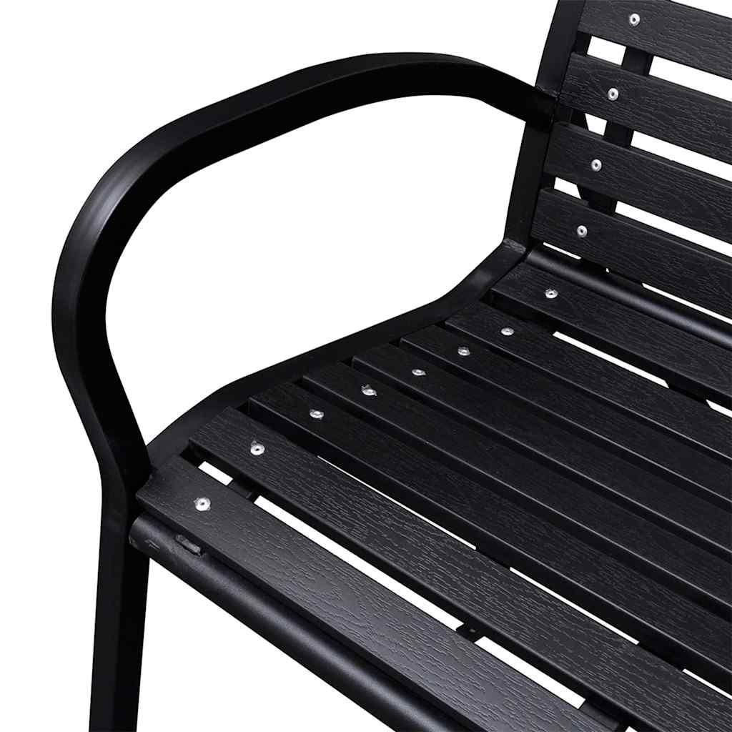 vidaXL Gartenbank Schwarz 116 cm Stahl und WPC