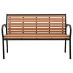vidaXL Gartenbank Schwarz und Braun 116 cm Stahl und WPC