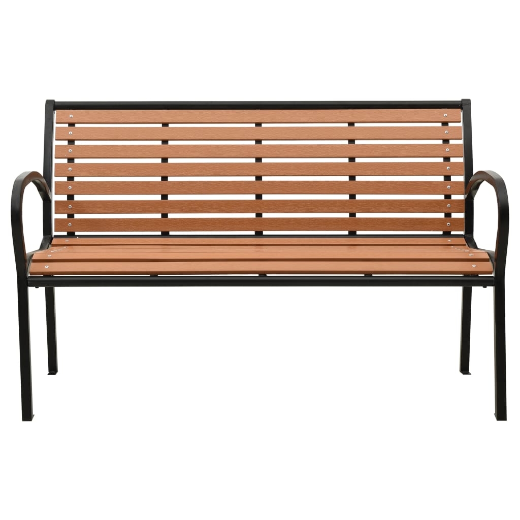 vidaXL Gartenbank Schwarz und Braun 116 cm Stahl und WPC