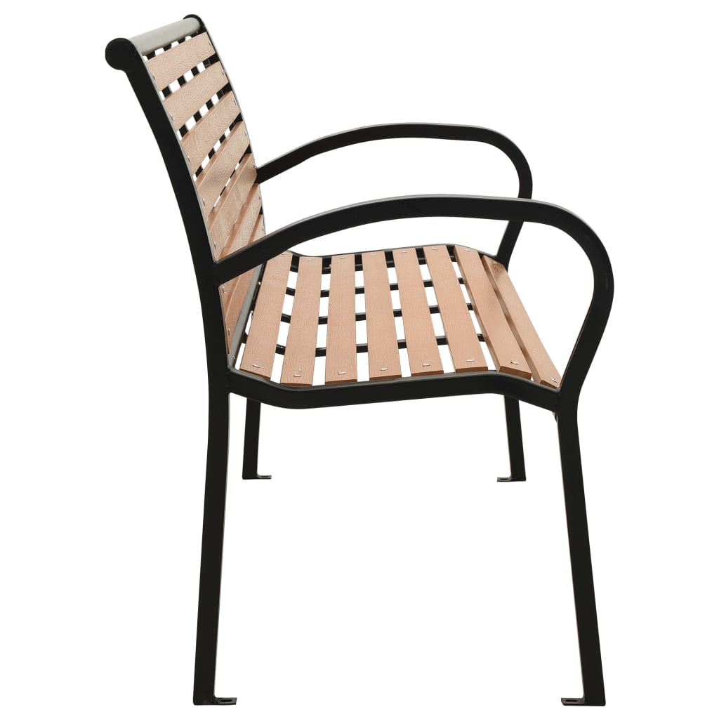 vidaXL Gartenbank Schwarz und Braun 116 cm Stahl und WPC