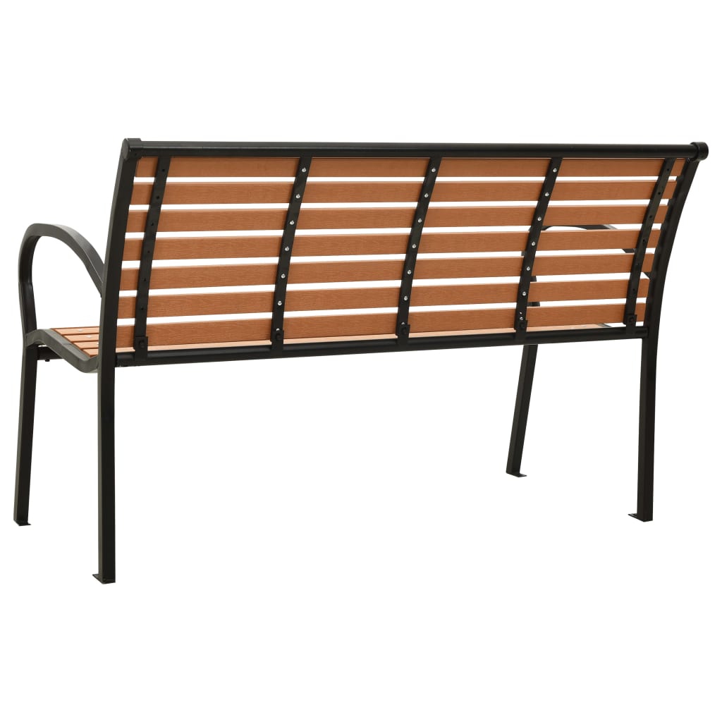 vidaXL Gartenbank Schwarz und Braun 116 cm Stahl und WPC