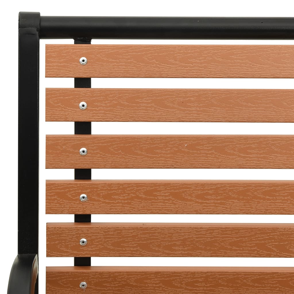 vidaXL Gartenbank Schwarz und Braun 116 cm Stahl und WPC