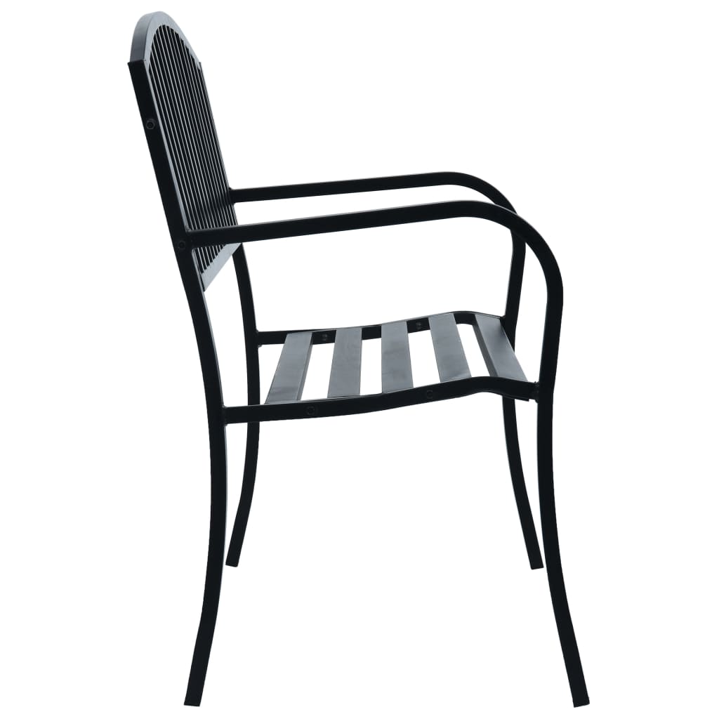 vidaXL Gartenbank Schwarz 120 cm Stahl