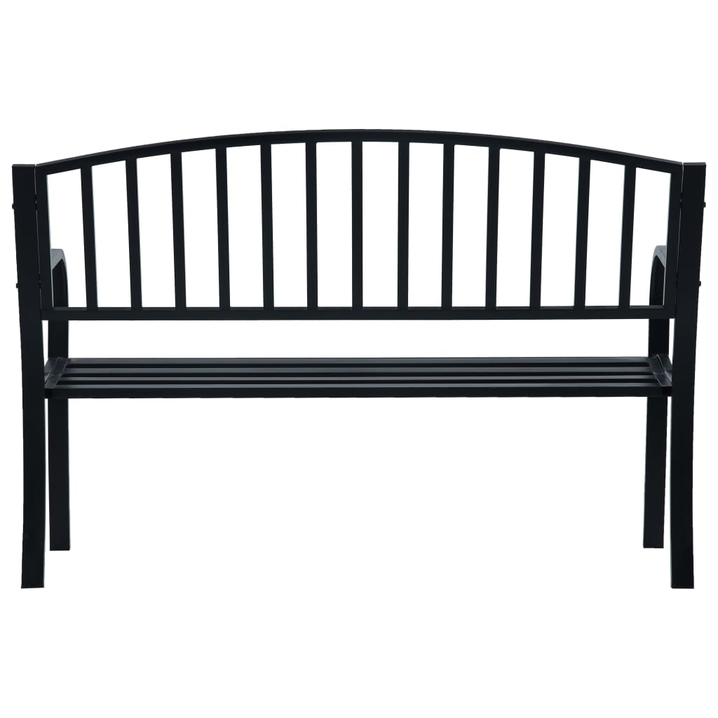 vidaXL Gartenbank Schwarz 120 cm Stahl