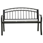 vidaXL Gartenbank mit Tisch Schwarz 120 cm Stahl