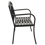 vidaXL Gartenbank mit Tisch Schwarz 120 cm Stahl