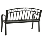 vidaXL Gartenbank mit Tisch Schwarz 120 cm Stahl