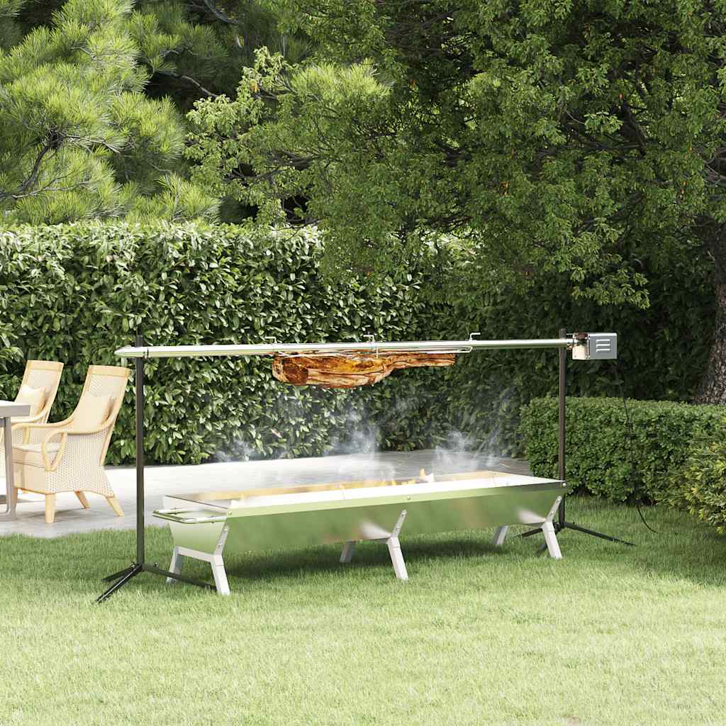 vidaXL Rotisserie-Grill Automatisch Edelstahl
