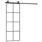 vidaXL Schiebetür mit Beschlag 76x205 cm ESG-Glas & Aluminium