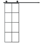vidaXL Schiebetür mit Beschlag 76x205 cm ESG-Glas & Aluminium