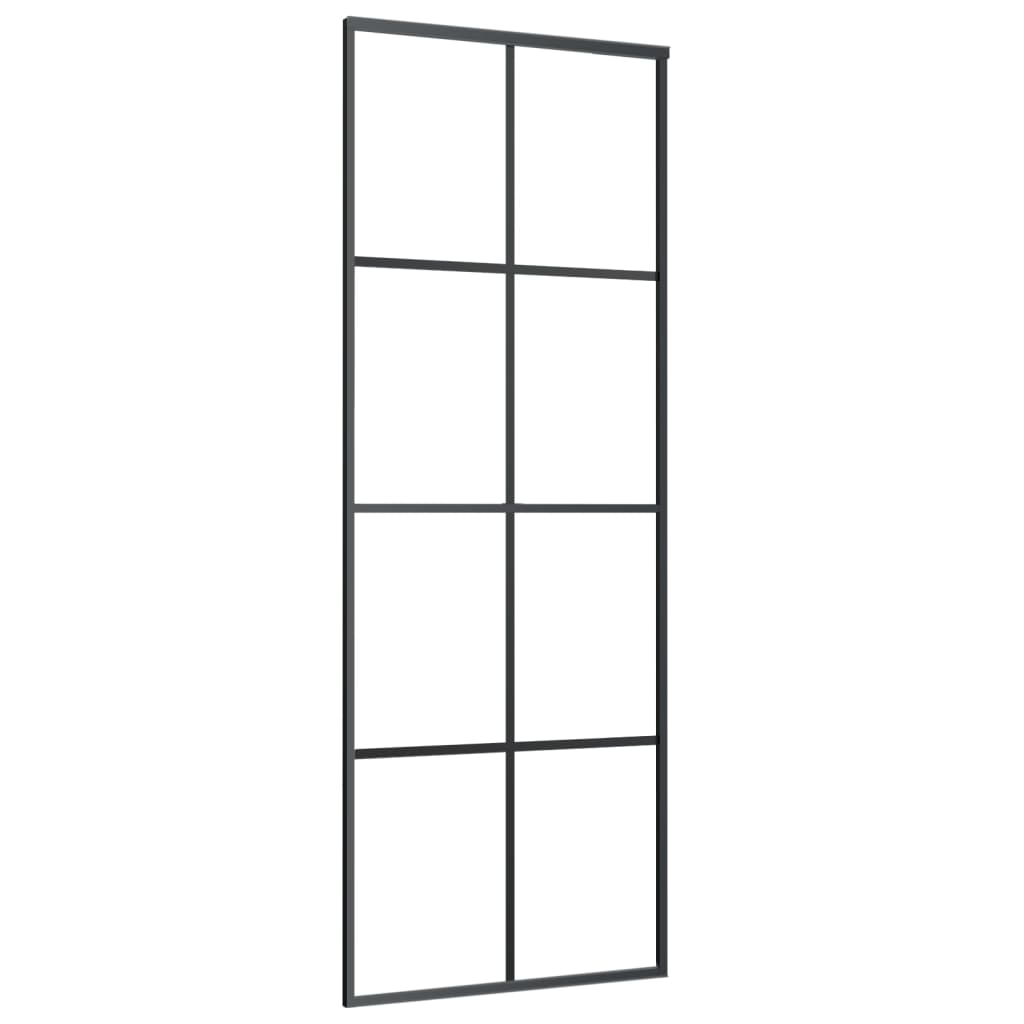 vidaXL Schiebetür mit Beschlag 76x205 cm ESG-Glas & Aluminium