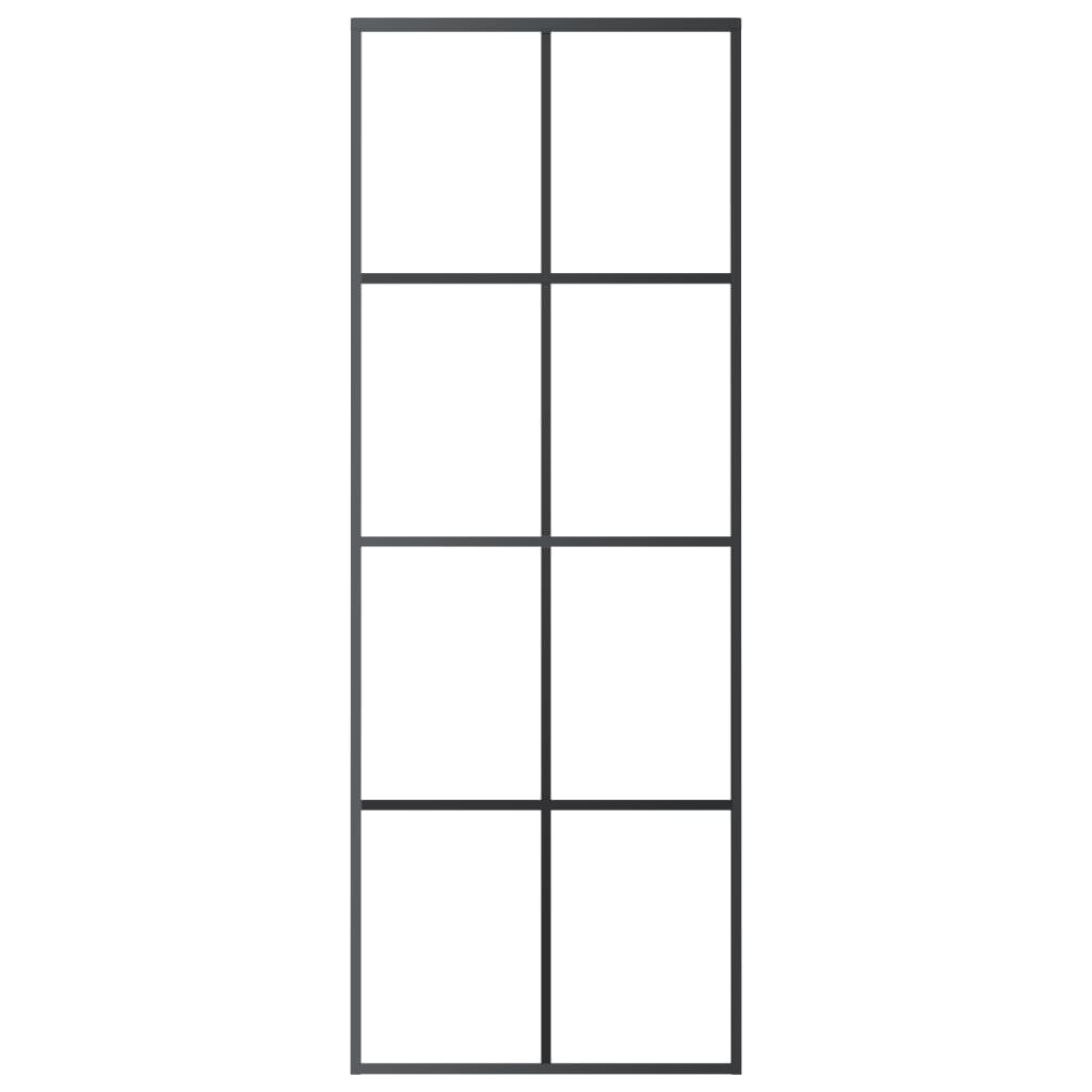 vidaXL Schiebetür mit Beschlag 76x205 cm ESG-Glas & Aluminium