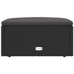 vidaXL Gartenhocker mit Kissen Schwarz Poly Rattan