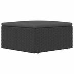 vidaXL Gartenhocker mit Kissen Schwarz Poly Rattan