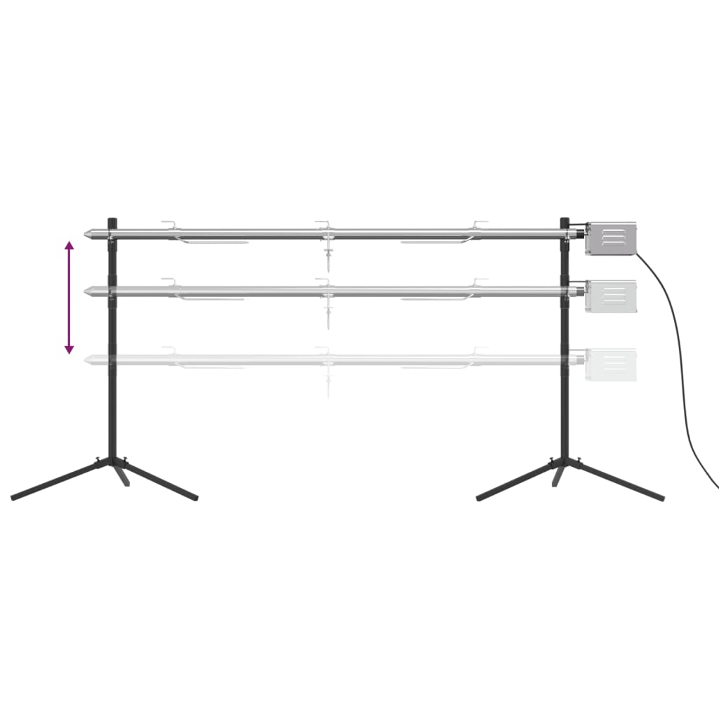 vidaXL Automatischer Grillspieß mit Motor Edelstahl 150x46,5x82,5 cm