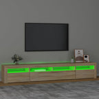 vidaXL TV-Schrank mit LED-Leuchten Sonoma-Eiche 240x35x40 cm