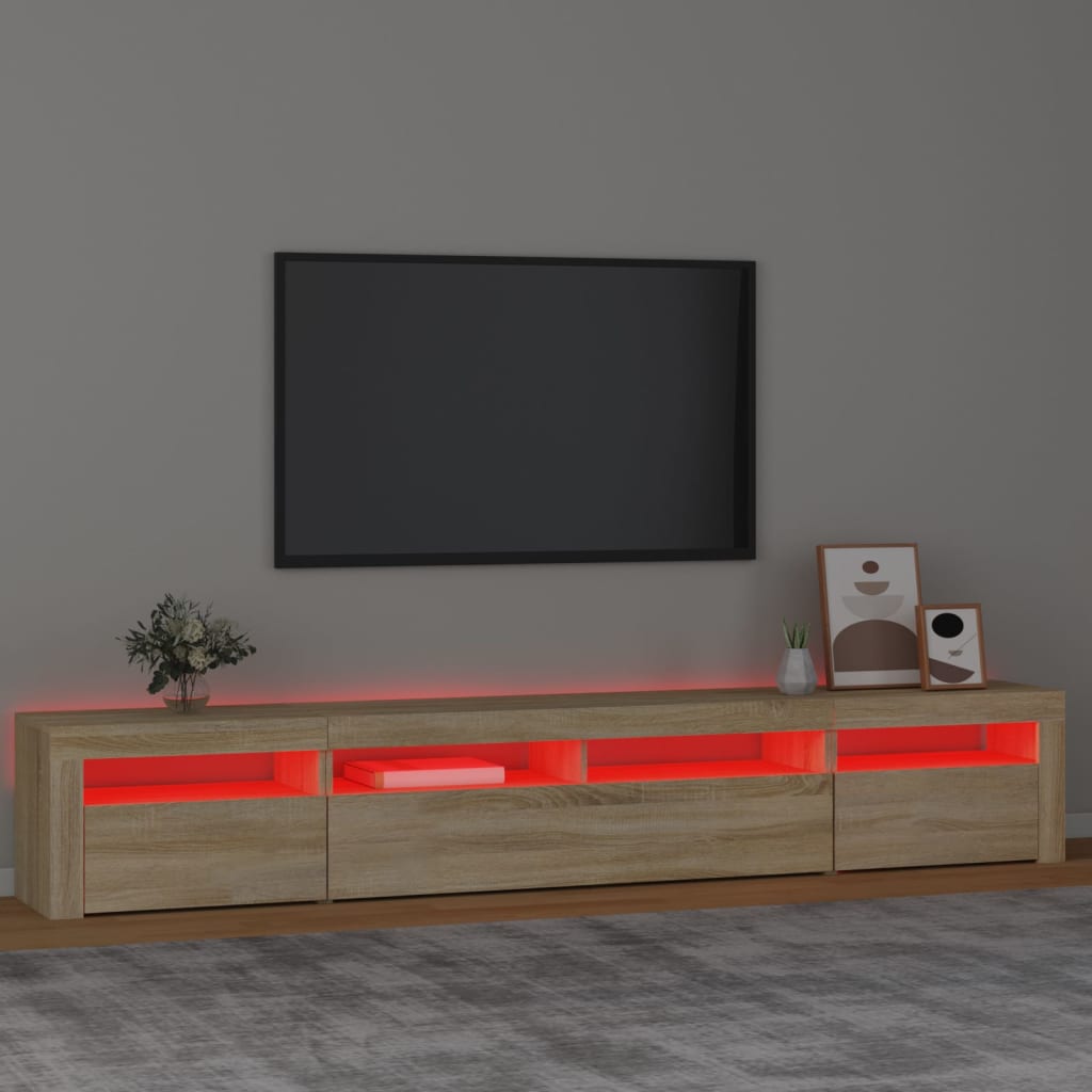 vidaXL TV-Schrank mit LED-Leuchten Sonoma-Eiche 240x35x40 cm