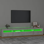 vidaXL TV-Schrank mit LED-Leuchten Betongrau 240x35x40 cm