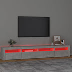 vidaXL TV-Schrank mit LED-Leuchten Betongrau 240x35x40 cm