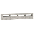 vidaXL TV-Schrank mit LED-Leuchten Betongrau 240x35x40 cm