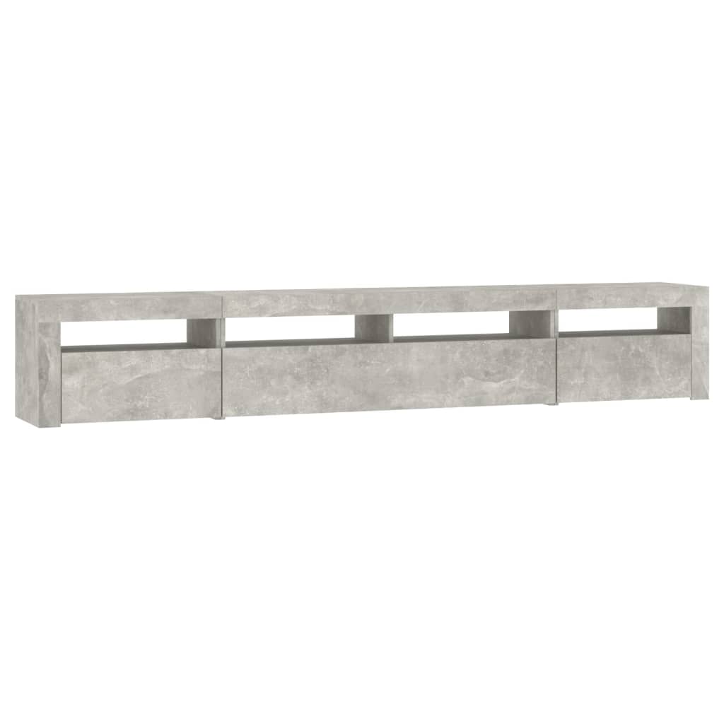 vidaXL TV-Schrank mit LED-Leuchten Betongrau 240x35x40 cm