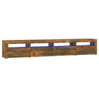 vidaXL TV-Schrank mit LED-Leuchten Räuchereiche 240x35x40 cm
